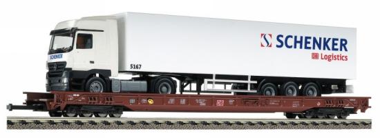 8-axled low-floor car for heavy goods vehicle transport ('Rolling Road') type Saadkms690<br /><a href='images/pictures/Fleischmann/5272.jpg' target='_blank'>Full size image</a>